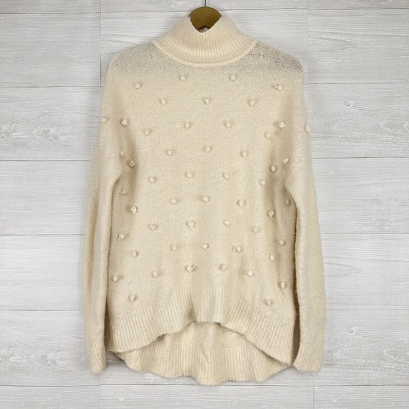 Madewell Sweaters - Madewell Sweater Women Medium Snowglobe Bobble Turtleneck Ivory Wool Alpaca‎